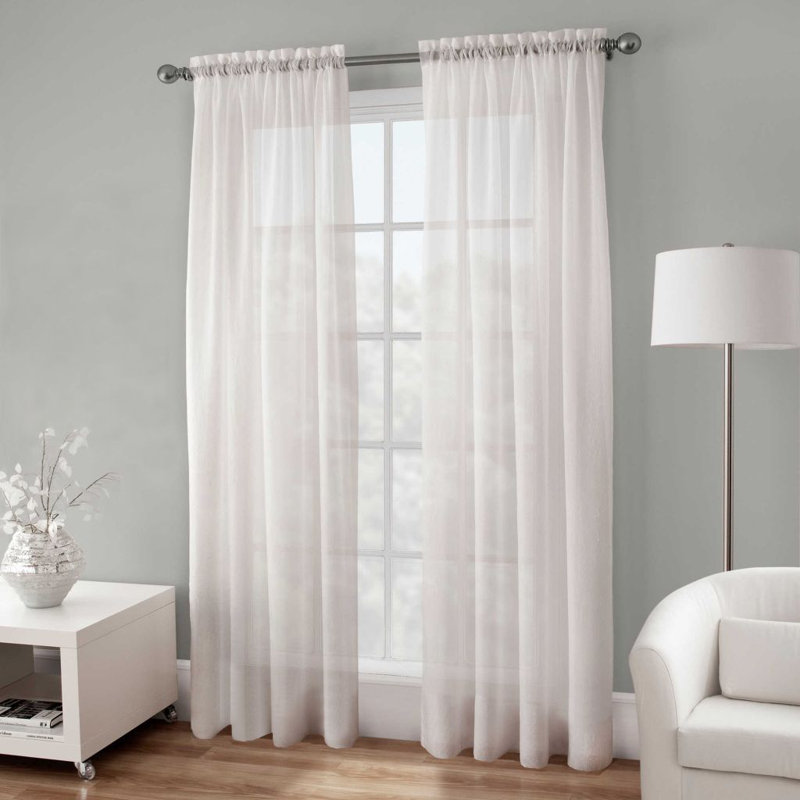 Charlton Home Careen Basic Elegance Voile Solid Sheer Rod Pocket